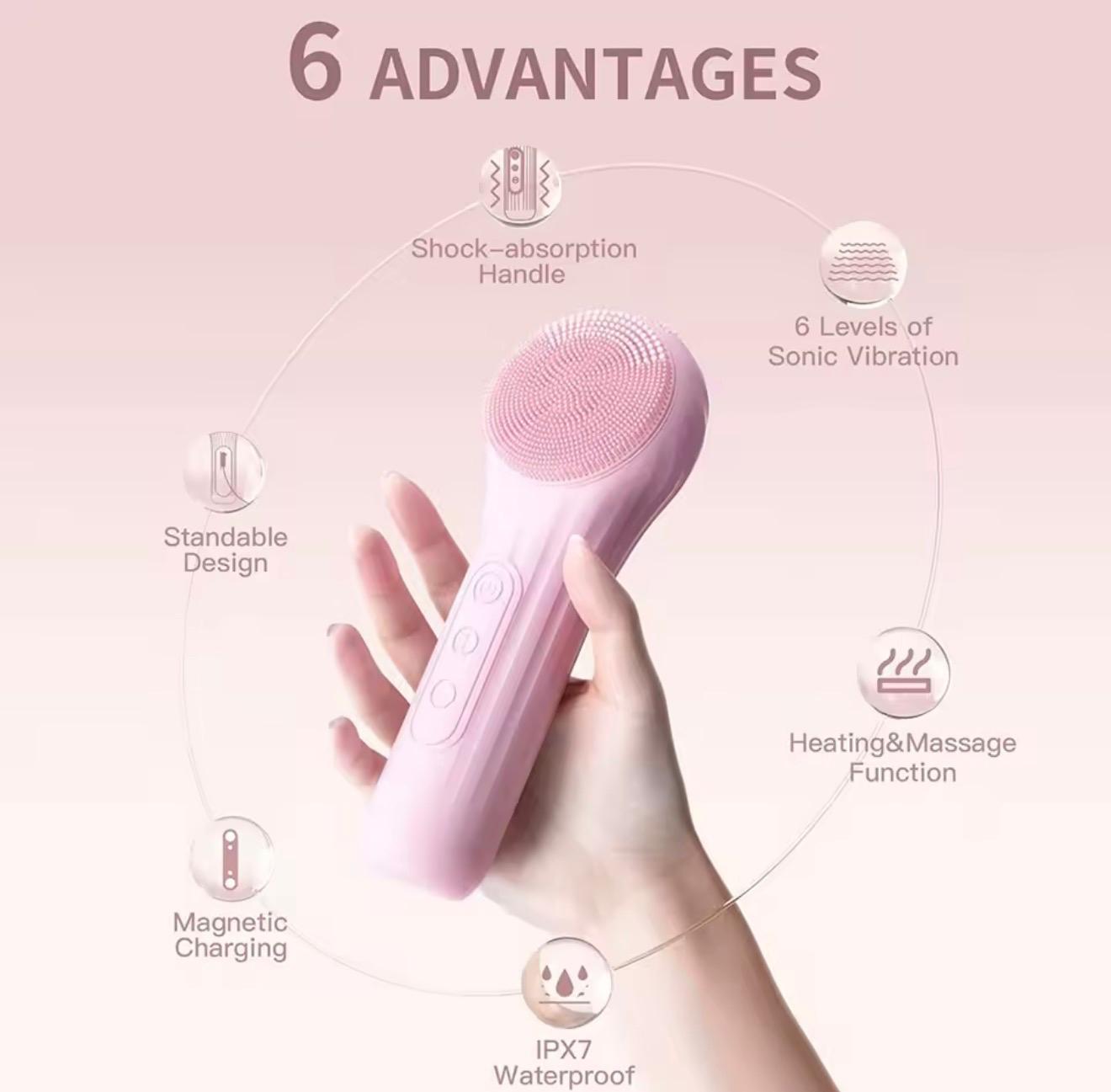 Brosse Nettoyante Visage Électrique en Silicone – Nettoyage Profond & Peau Éclatante
