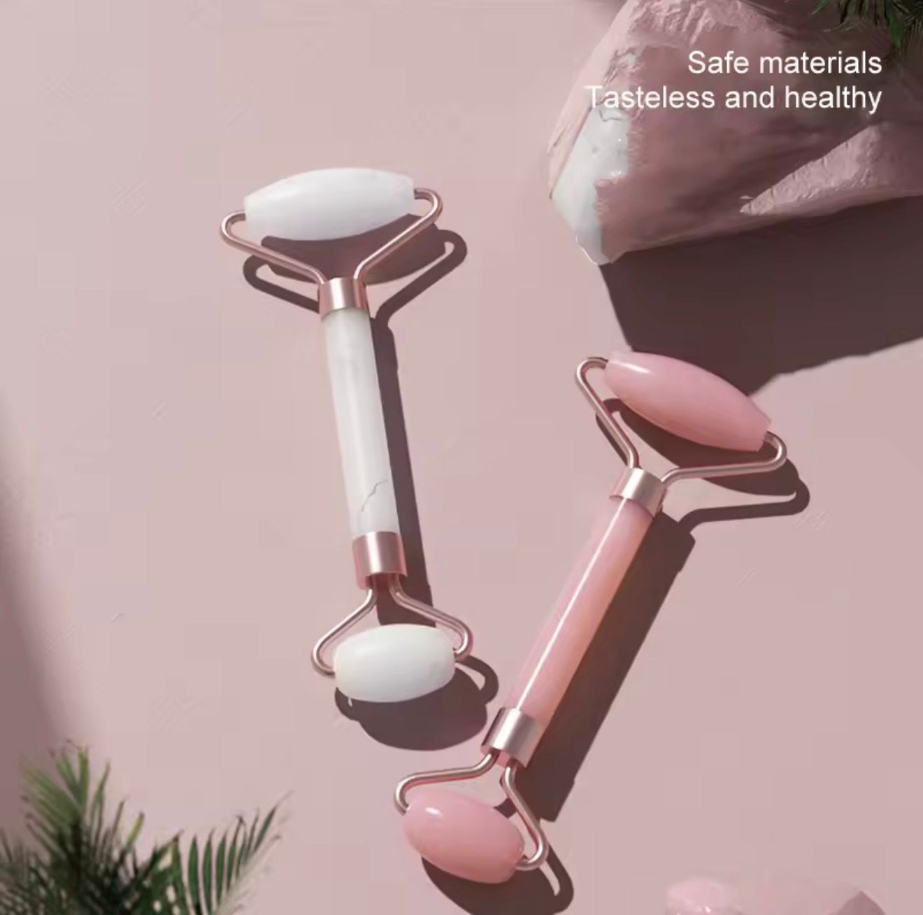 Rouleau Visage & Gua Sha en Pierre – Massage Facial Anti-Âge & Peau Éclatante